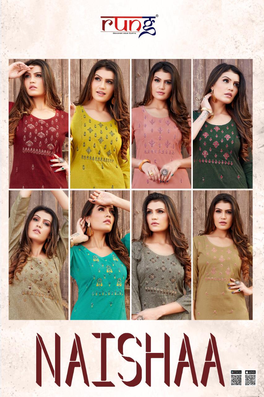 Symlee Naishaa Heavy Two Tone Designer Ethnic Wear Rayon Kurti Collection
